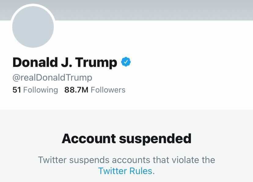 Trump account sospeso